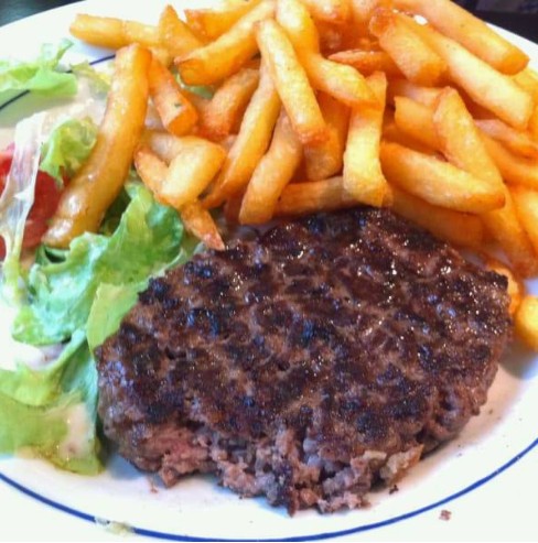 DOUBLE STEACK HACHÉ BOUCHÈRE FRITES+ Salade